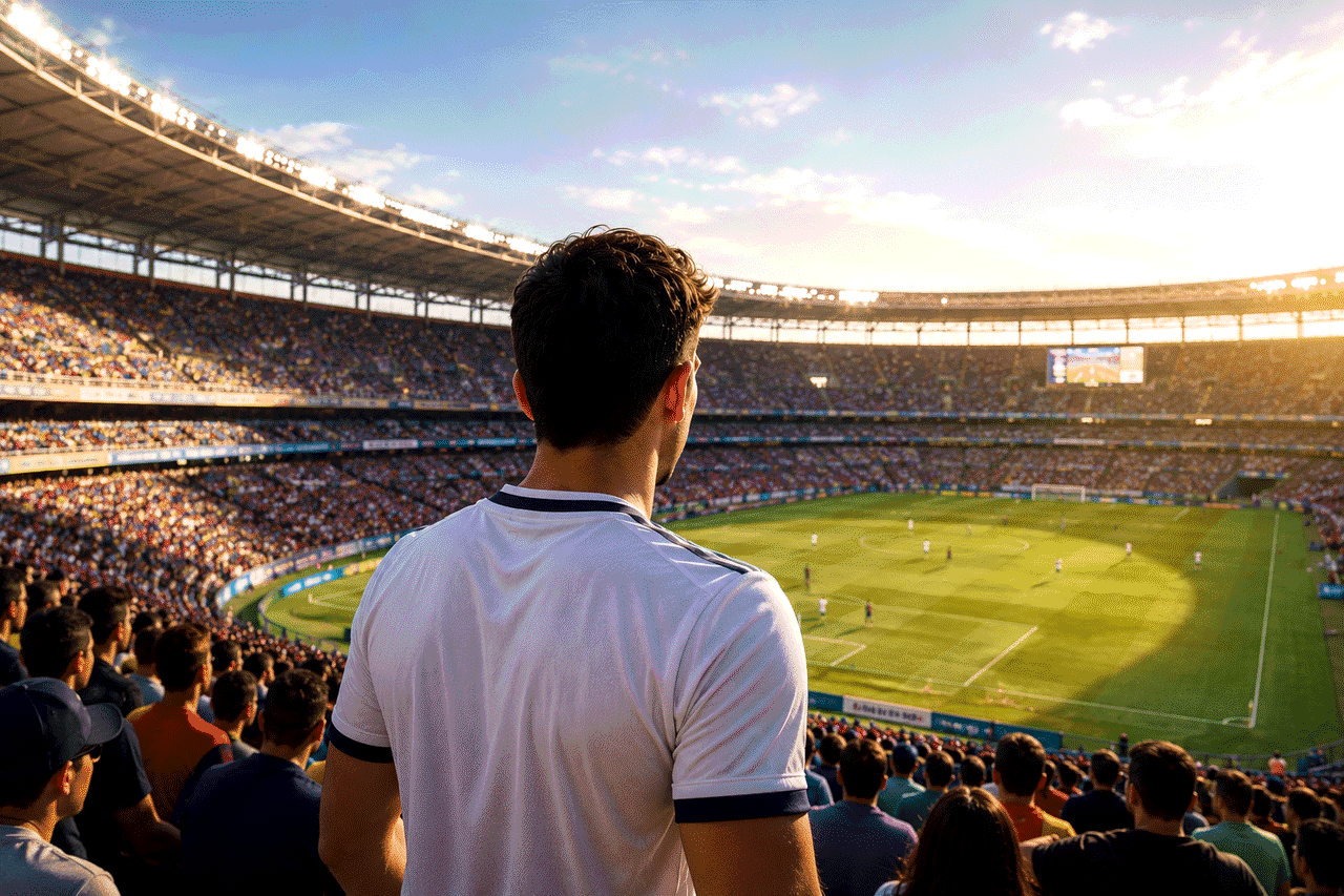 Fanático en el estadio del Mundial 2026
